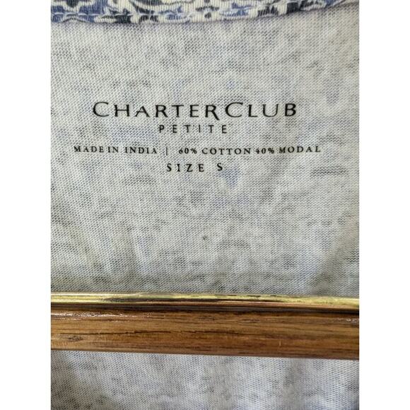 Charter Club Dress Womens Small Blue Embellished Tank Dress Gathered Waist Midi - Picture 6 of 8